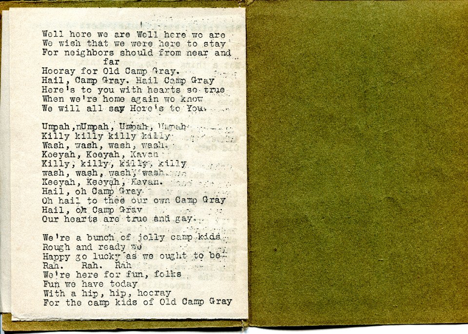 1926 Camp Gray Song book -5